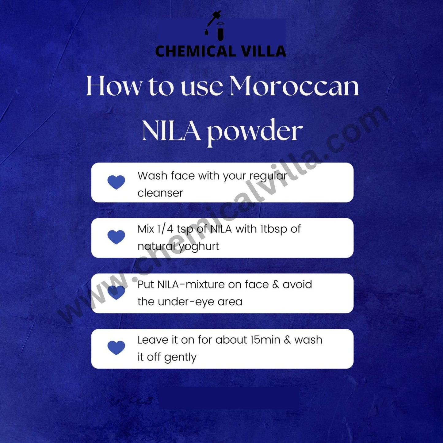 "Moroccan Nila Whitening Powder 30 gram – 100% Natural Blue Clay for Glowing Skin"(free shipping) - Chemical Villa