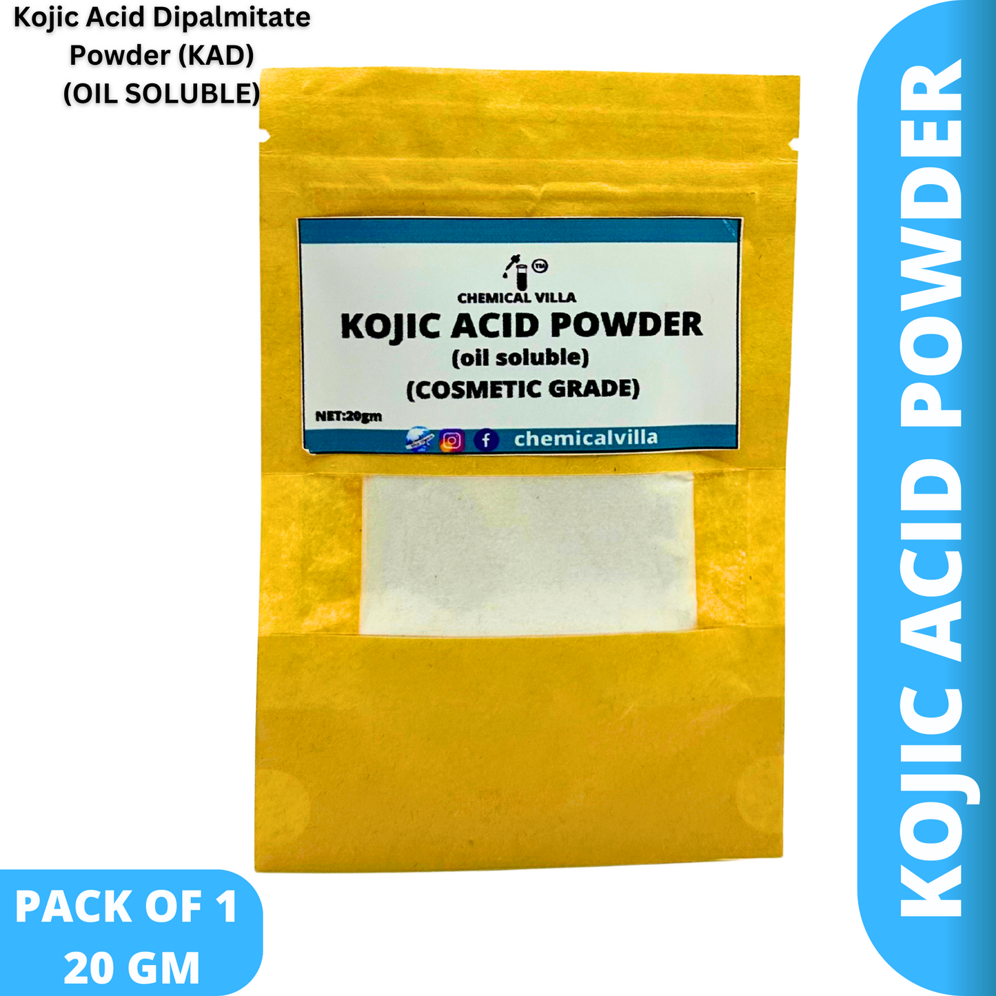 kojic acid powder Dipalmitate (oil soluble) 20gram - Chemical Villa
