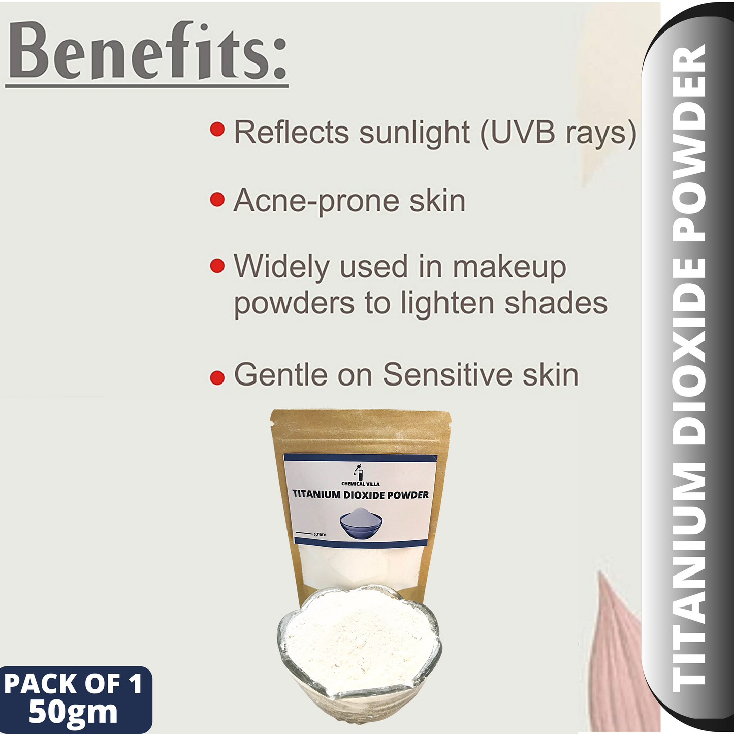 Bright White Titanium Dioxide 50gm - Enhance Your Formulations - Chemical Villa