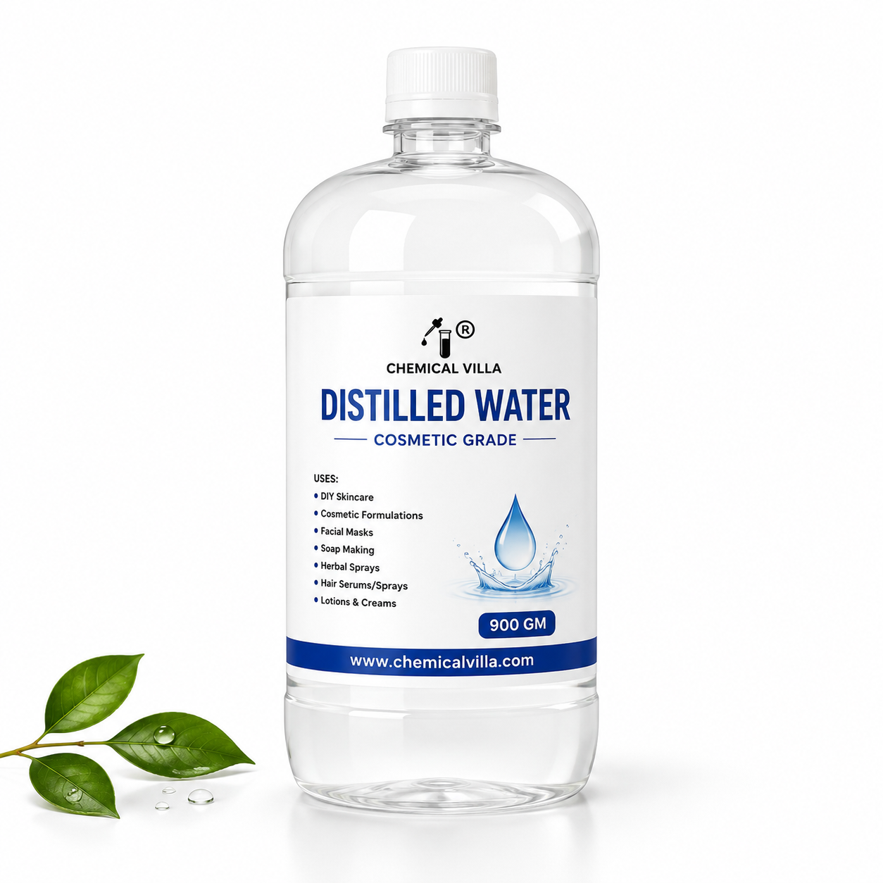 Distilled Water Cosmetic Grade | Pure Deionized Water for Skincare, Soap Making & DIY Cosmetics | 450ml & 900ml | Chemical Villa