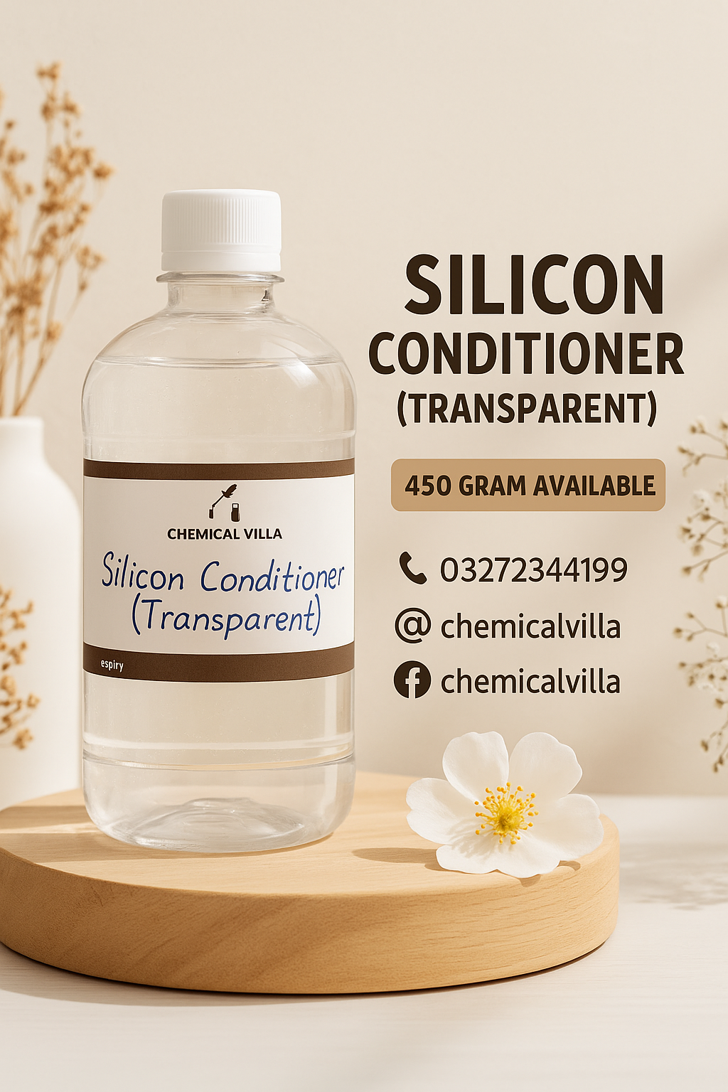 Silicon Transparent Conditioner 450g/ (BRB 1844)– Smooth, Shiny & Frizz-Free Hair | Chemical Villa