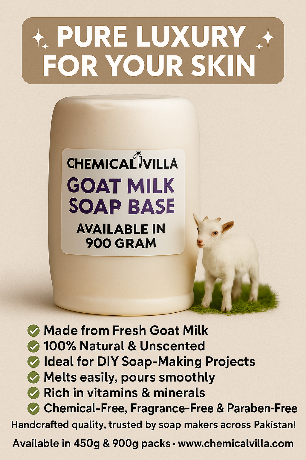 goat milk soap base 450/900gram
