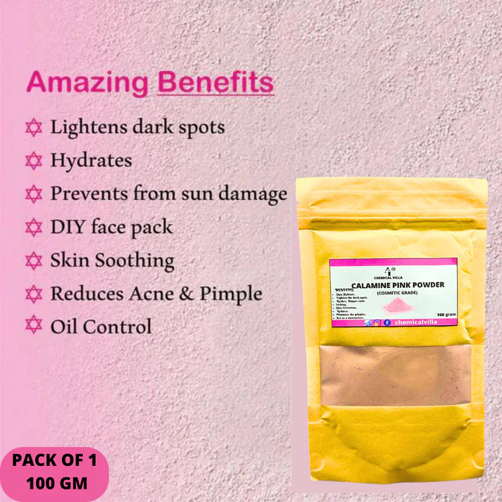 Bundle of 3 Kaolin Clay Powder+Multani Mitti Mask Powder+calamine Pink Clay Powder for Face Pack 100% pure Natural & Organic/3 in 1 pack bundle - Chemical Villa