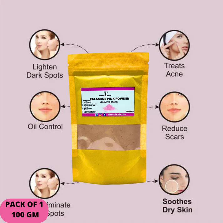 Bundle of 3 Kaolin Clay Powder+Multani Mitti Mask Powder+calamine Pink Clay Powder for Face Pack 100% pure Natural & Organic/3 in 1 pack bundle - Chemical Villa