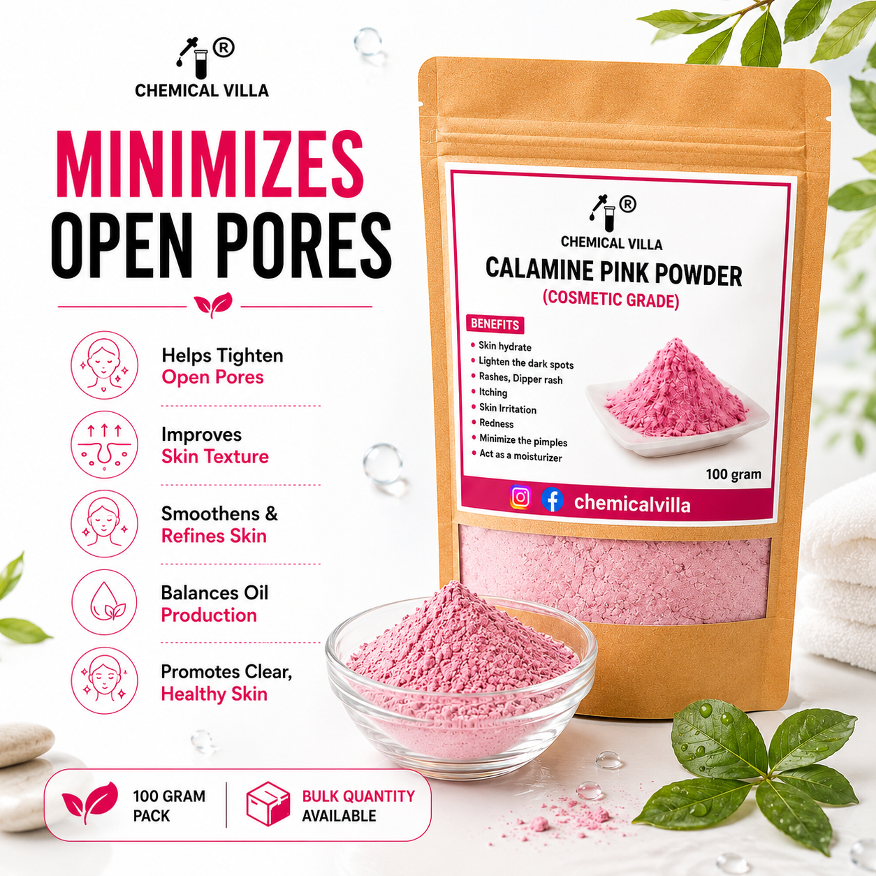 Calamine Pink Powder 100g - Soothing Skin Relief