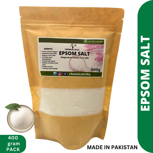 Epsom Salt 500 Grams standup pouch -Magnesium sulfate With Crystals For Plants/bath - Chemical Villa