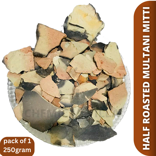 Half Roasted multani mitti|kachi pakki multani mitti 500 GRAM \ 1 KG - Chemical Villa