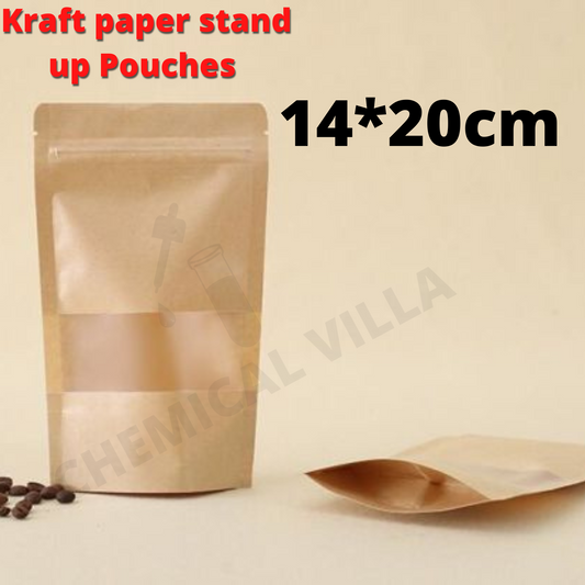 Kraft Paper Standup Pouches brown (14x20 cm) - Chemical Villa