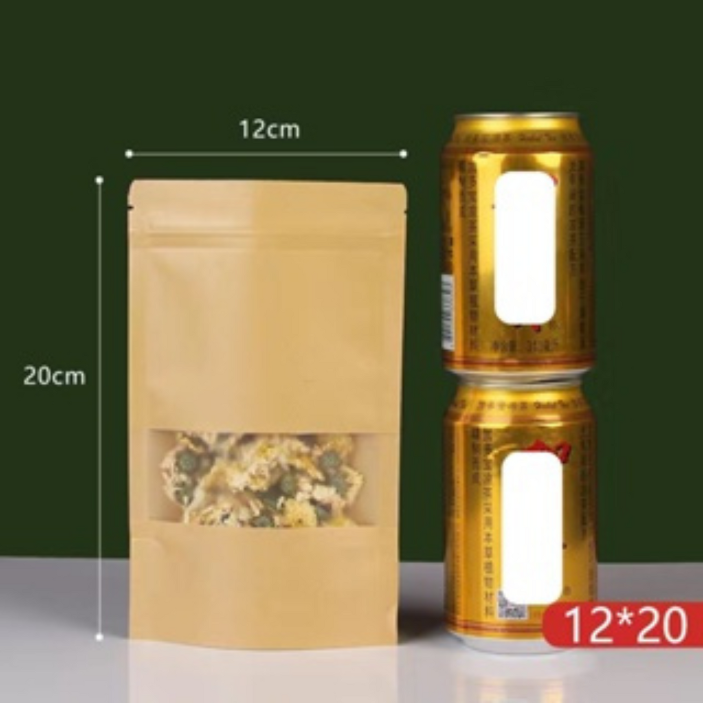 Kraft Paper Standup Pouch 12×20 cm (Brown) - Chemical Villa