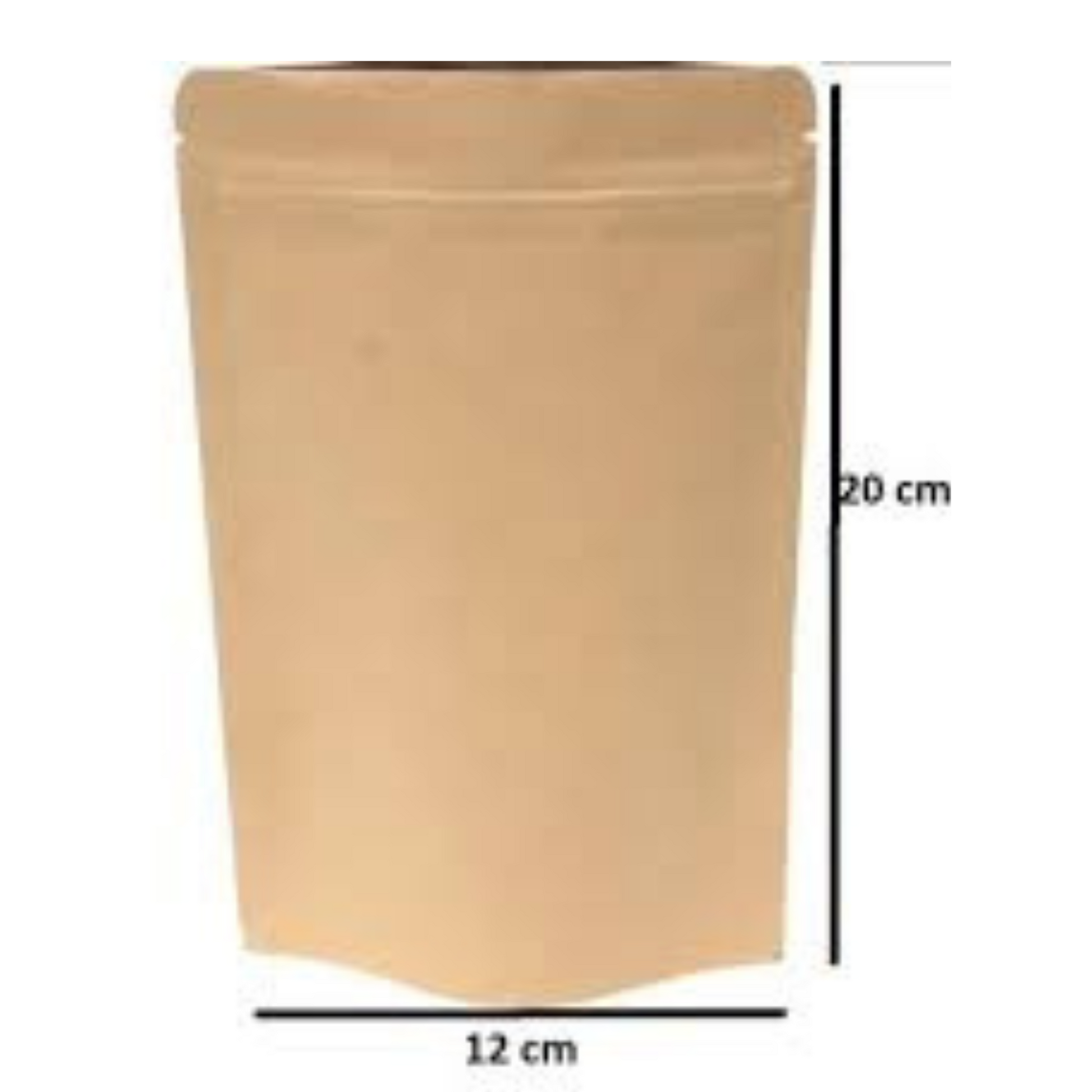Kraft Paper Standup Pouch 12×20 cm (Brown) - Chemical Villa