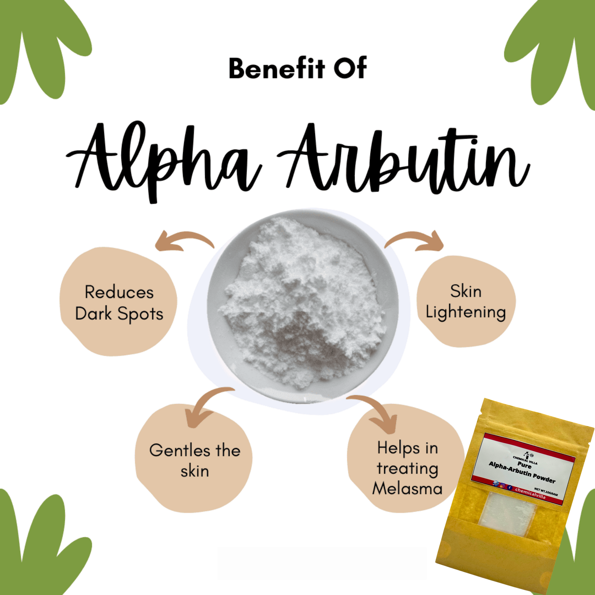 Pure Alpha-Arbutin Powder 10gram - Chemical Villa
