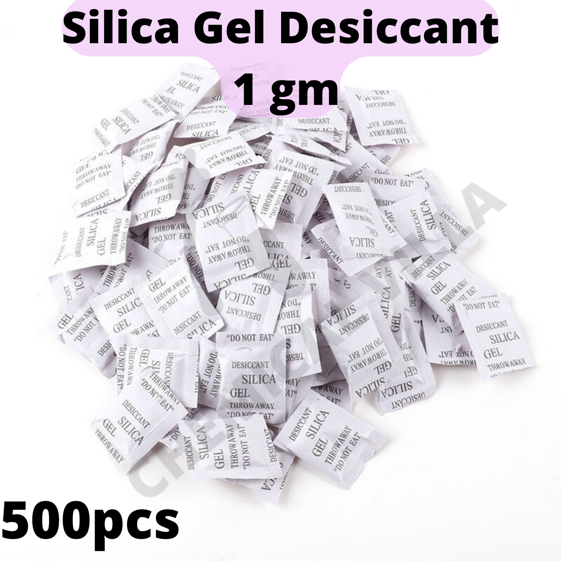 Silica Gel Packs,100 /500 Pcs 1 Gram Desiccant Packets for Moisture Control - Chemical Villa