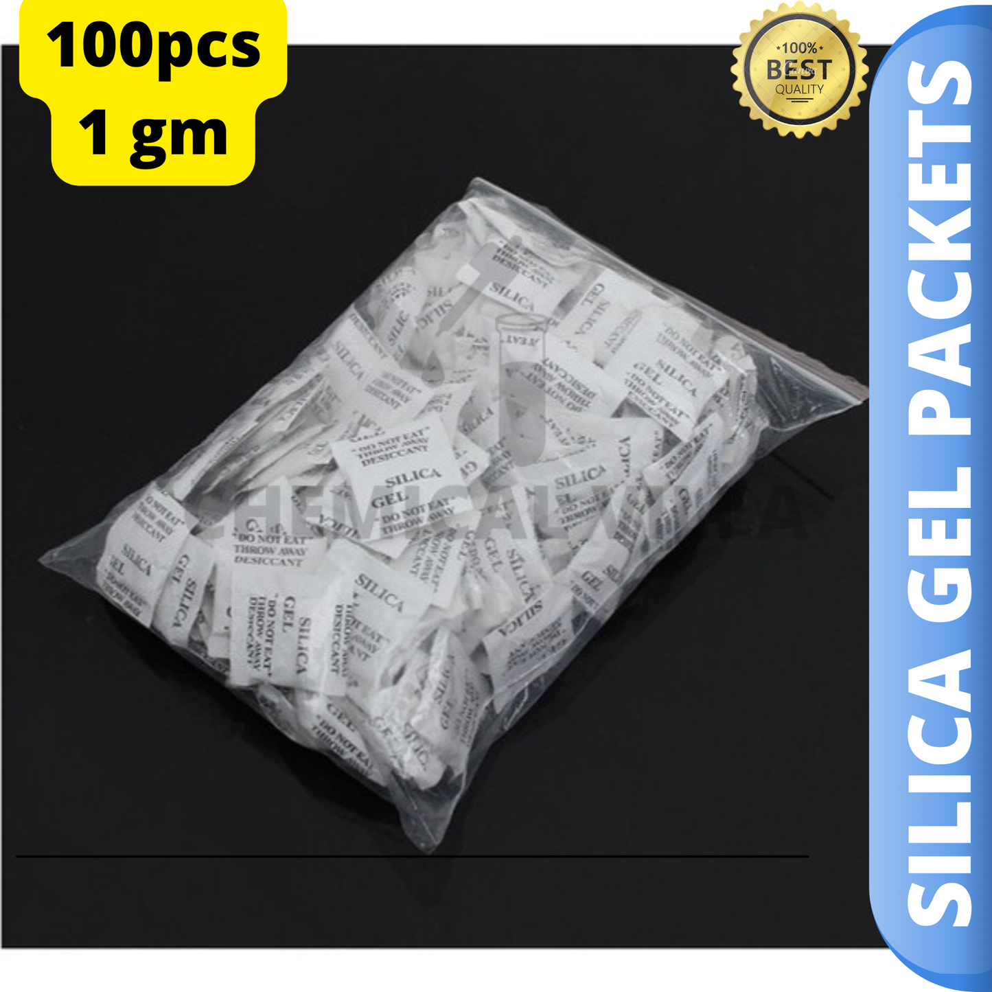 Silica Gel Packs,100 /500 Pcs 1 Gram Desiccant Packets for Moisture Control - Chemical Villa