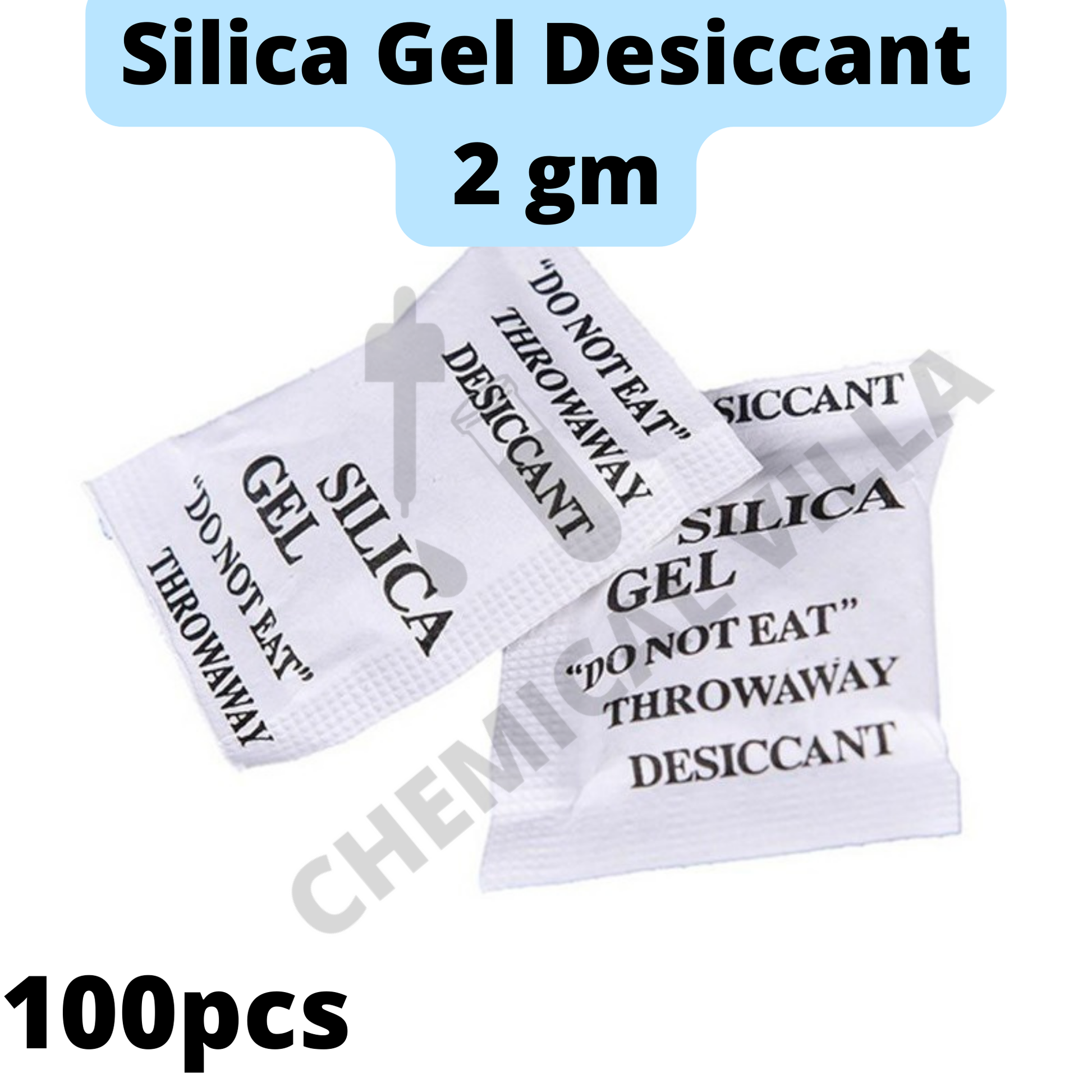Silica Gel Packs,100 Pcs 2 Gram Desiccant Packets for Moisture Control, Food Grade Silica Gel Packets Moisture Absorbers for Storage - Chemical Villa