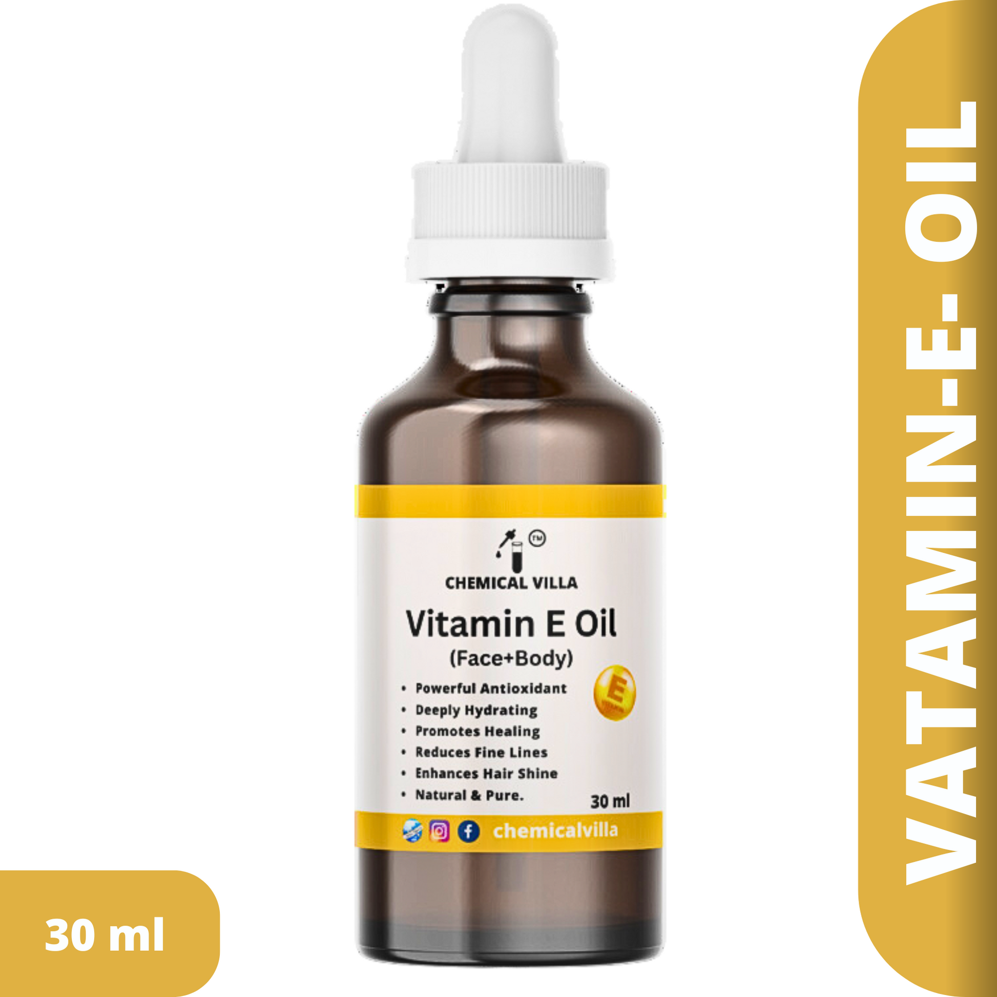 Vitamin E Oil 30 ML (Face+Body) - Chemical Villa