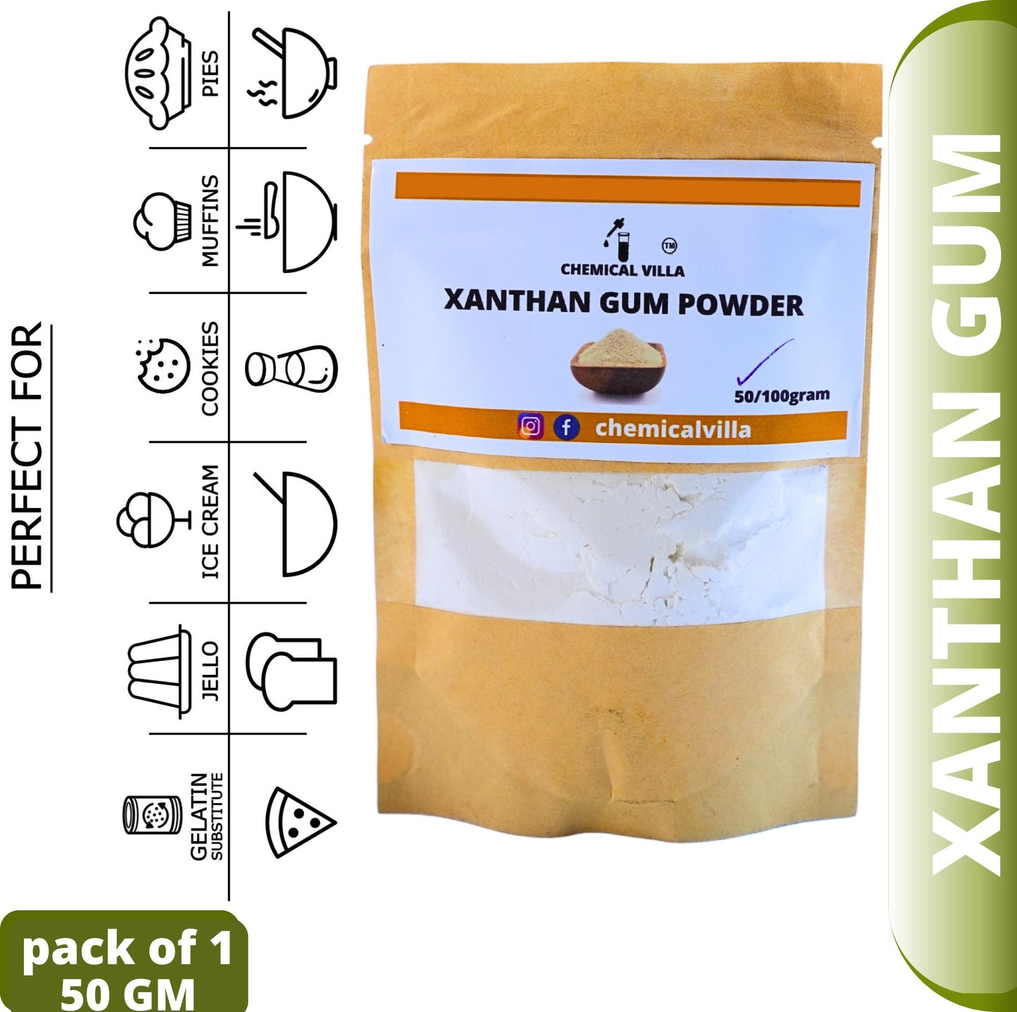 Xanthan Gum 50g/100g ,xanthan gum food grade for baking - Chemical Villa