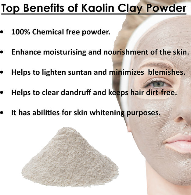 Bundle of 3 Kaolin Clay Powder+Multani Mitti Mask Powder+calamine Pink Clay Powder for Face Pack 100% pure Natural & Organic/3 in 1 pack bundle - Chemical Villa