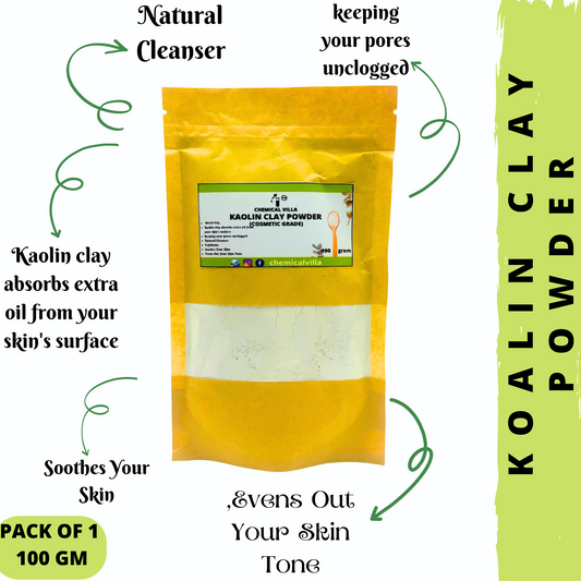 Kaolin Clay Powder 100g- Clay Mask Powder for Skin Pack 100% Natural -organic kaolin clay-china clay powder-cooling clay - Chemical Villa