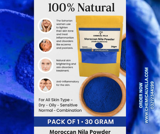 Unlock the Secret to Glowing Skin with Moroccan Nila Powder – Available Now in Pakistan! 💙✨