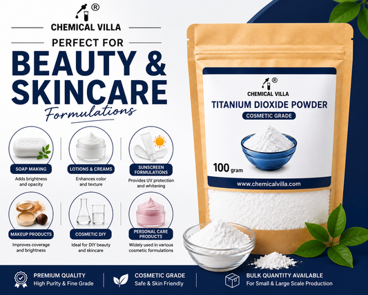 Titanium Dioxide Powder (TiO₂) Cosmetic Grade 100g | White Pigment for Soap, Lotion & Sunscreen | Chemical Villa