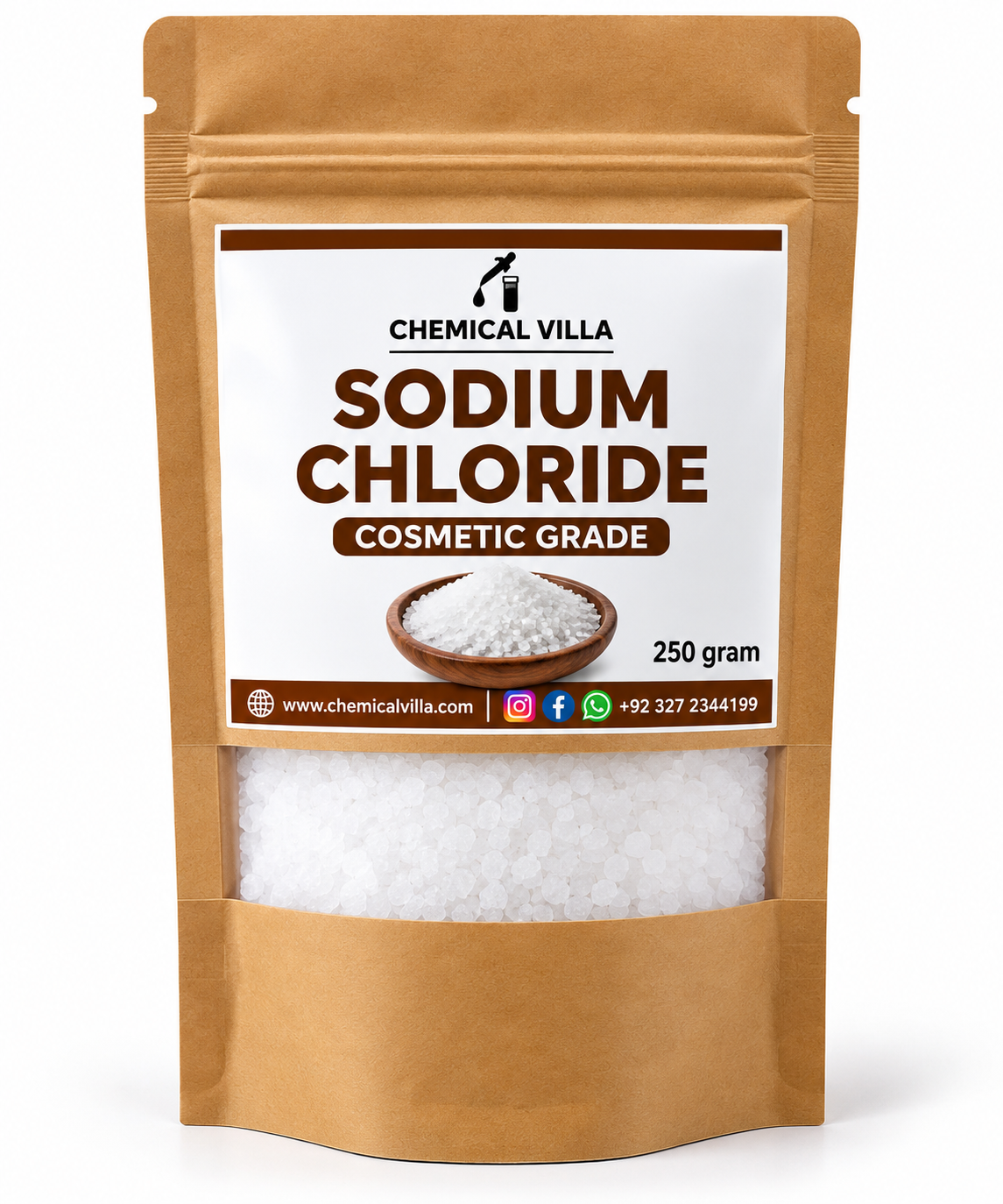 Sodium Chloride (Cosmetic Grade)250 gram – Pure Salt for Skincare & Haircare | Chemical Villa Pakistan