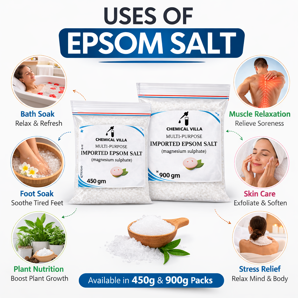 Epsom Salt 900 | Crystal Epsom Salt for Plants, Bath & Multi-Purpose – Chemical Villa