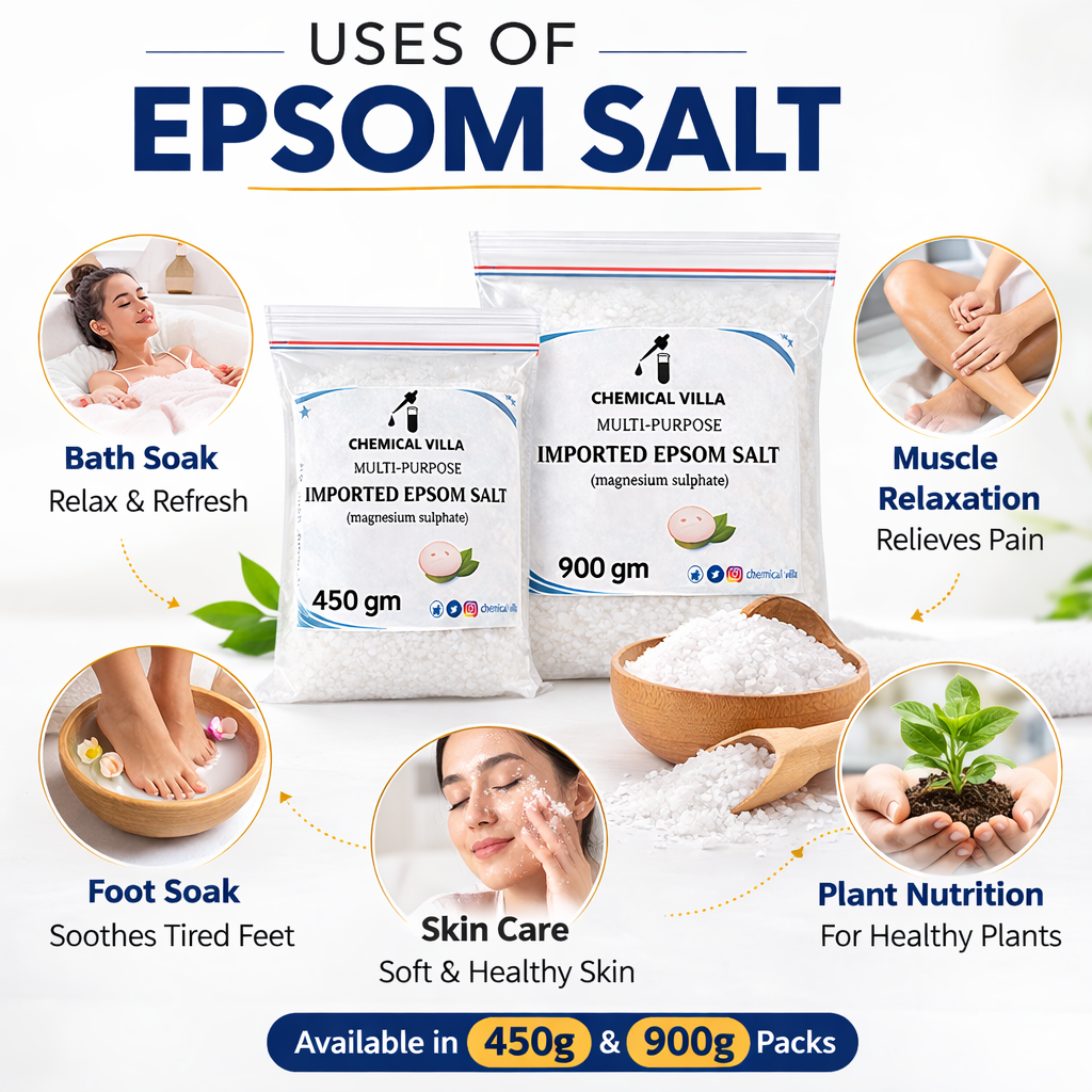 Epsom Salt 900 | Crystal Epsom Salt for Plants, Bath & Multi-Purpose – Chemical Villa