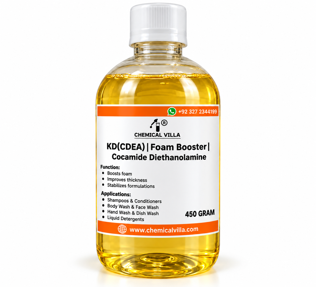 CDEA-KD Foam Booster (450g) | Rich Lather, Stable Foam for Shampoos, Soaps, Detergents & Car Wash – Chemical Villa