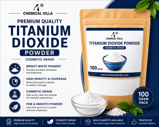Titanium Dioxide Powder (TiO₂) Cosmetic Grade 100g | White Pigment for Soap, Lotion & Sunscreen | Chemical Villa