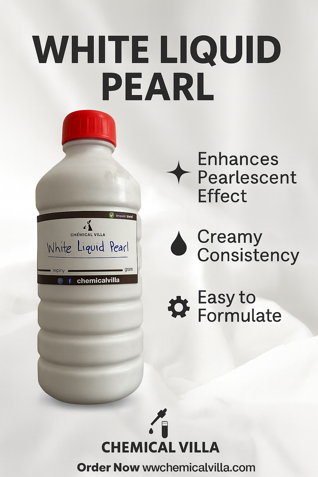 White Liquid Pearl 900 g – Premium White Pearlizing Agent for Shampoos, Shower Gels, Foam Baths & Hand Wash