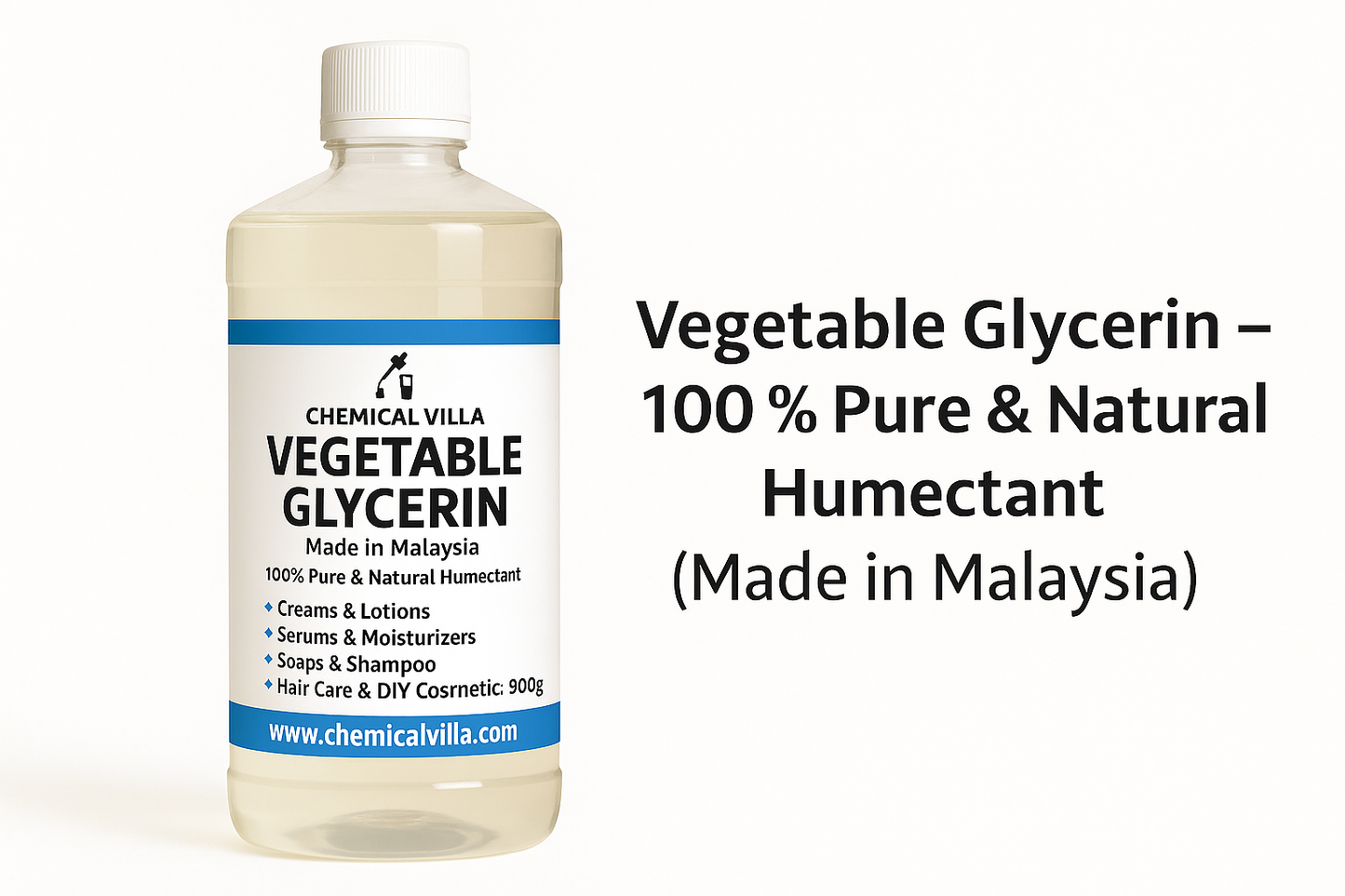 "Pure Vegetable Glycerine 140/900gram–(made in Malaysia) Premium Quality for Skincare & DIY Beauty