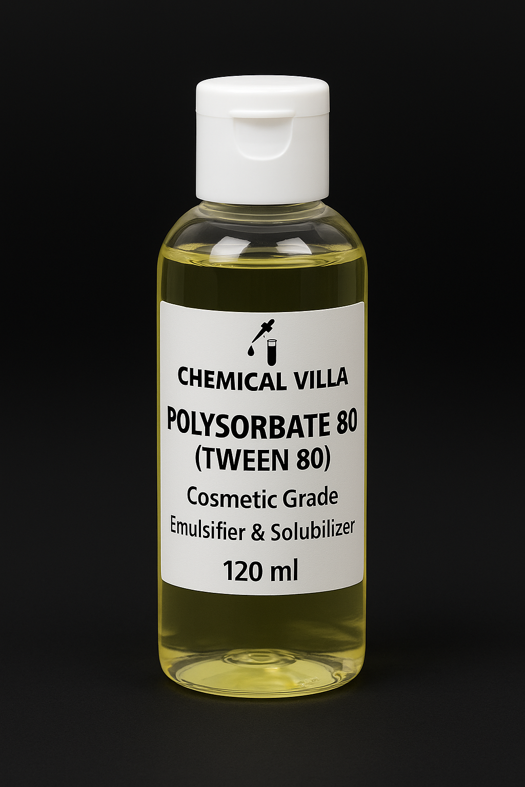 Polysorbate 80 (Tween 80) – 120 ml | Cosmetic-Grade Emulsifier & Solubilizer | Chemical Villa