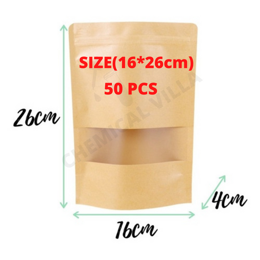 16x26 Kraft Paper Standup Pouch Brown/Paper Bag Zip Lock