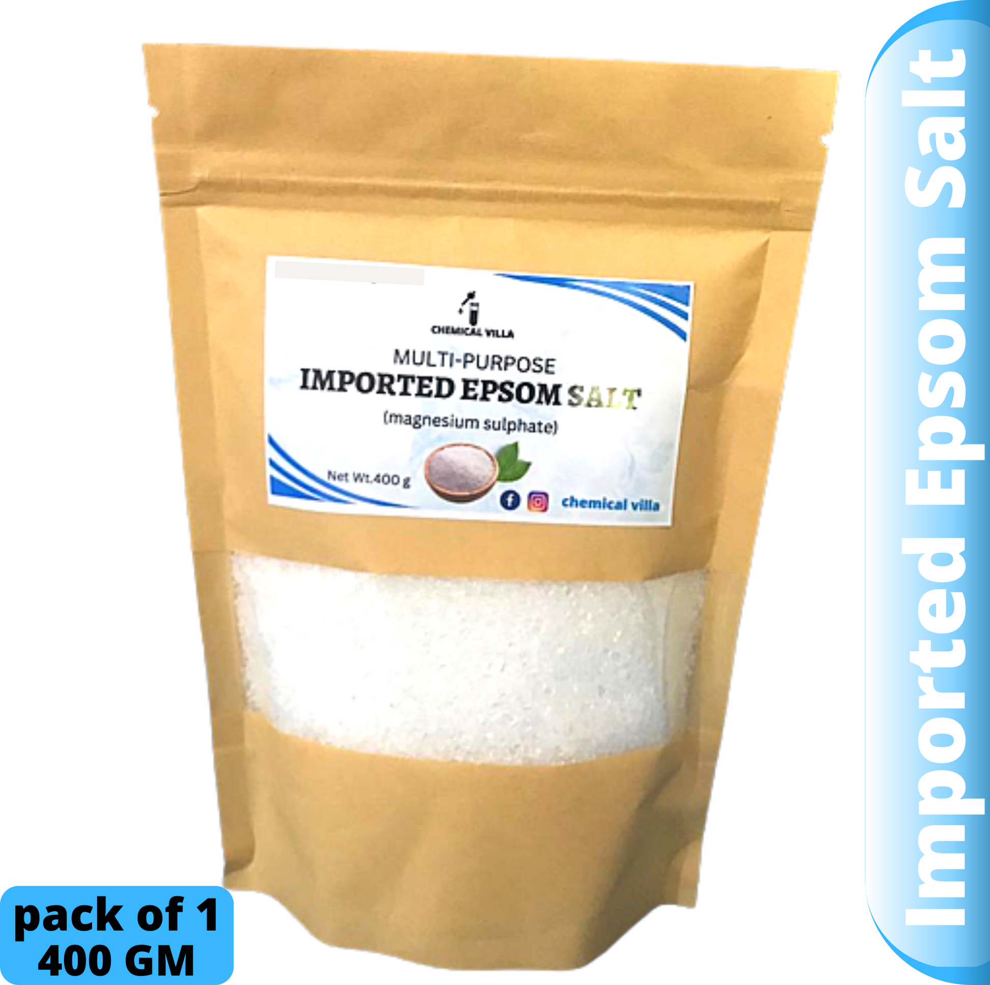 imported epsom salt 400 gram pack/premium quality - Chemical Villa