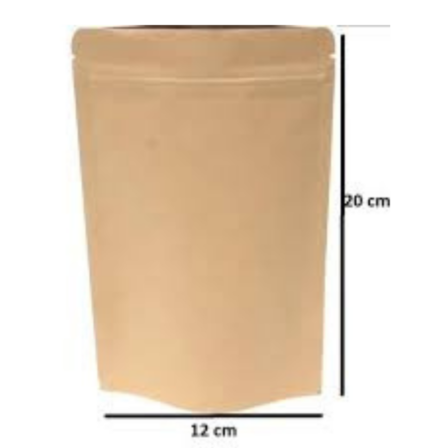 Kraft Paper Standup Pouch 12×20 cm (Brown)