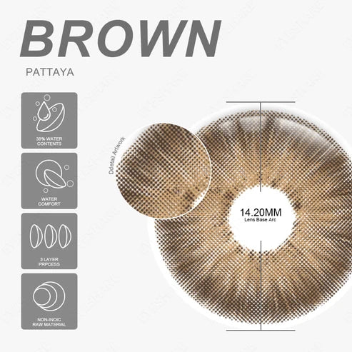 Pattaya Brown 14.2mm Premium Color Contact Lenses – 1 Pair