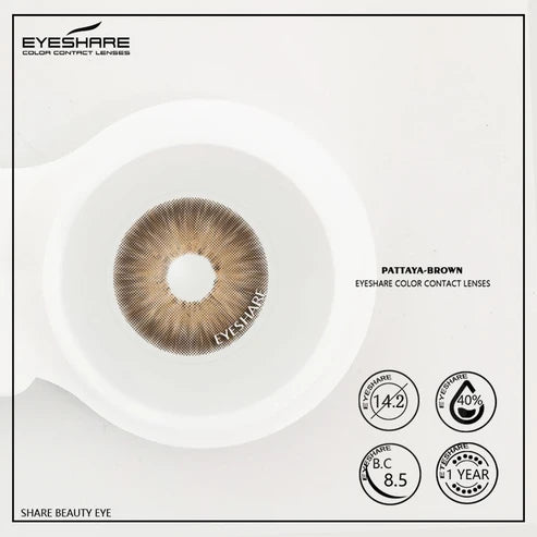 Pattaya Brown 14.2mm Premium Color Contact Lenses – 1 Pair
