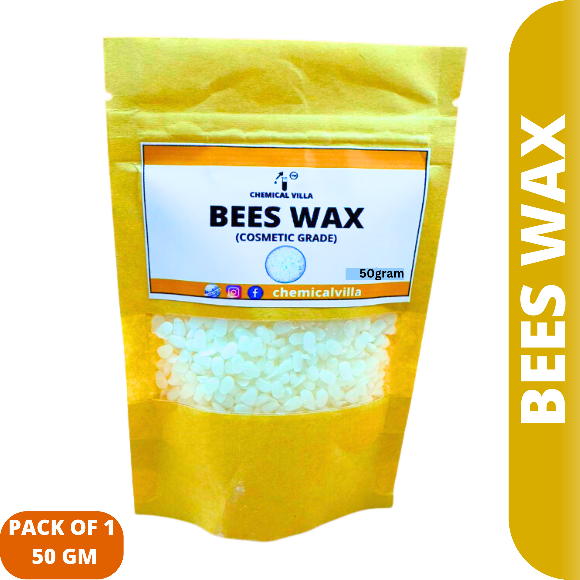 Pure refined Beeswax cosmetic grade 50gram/100 gram - Chemical Villa