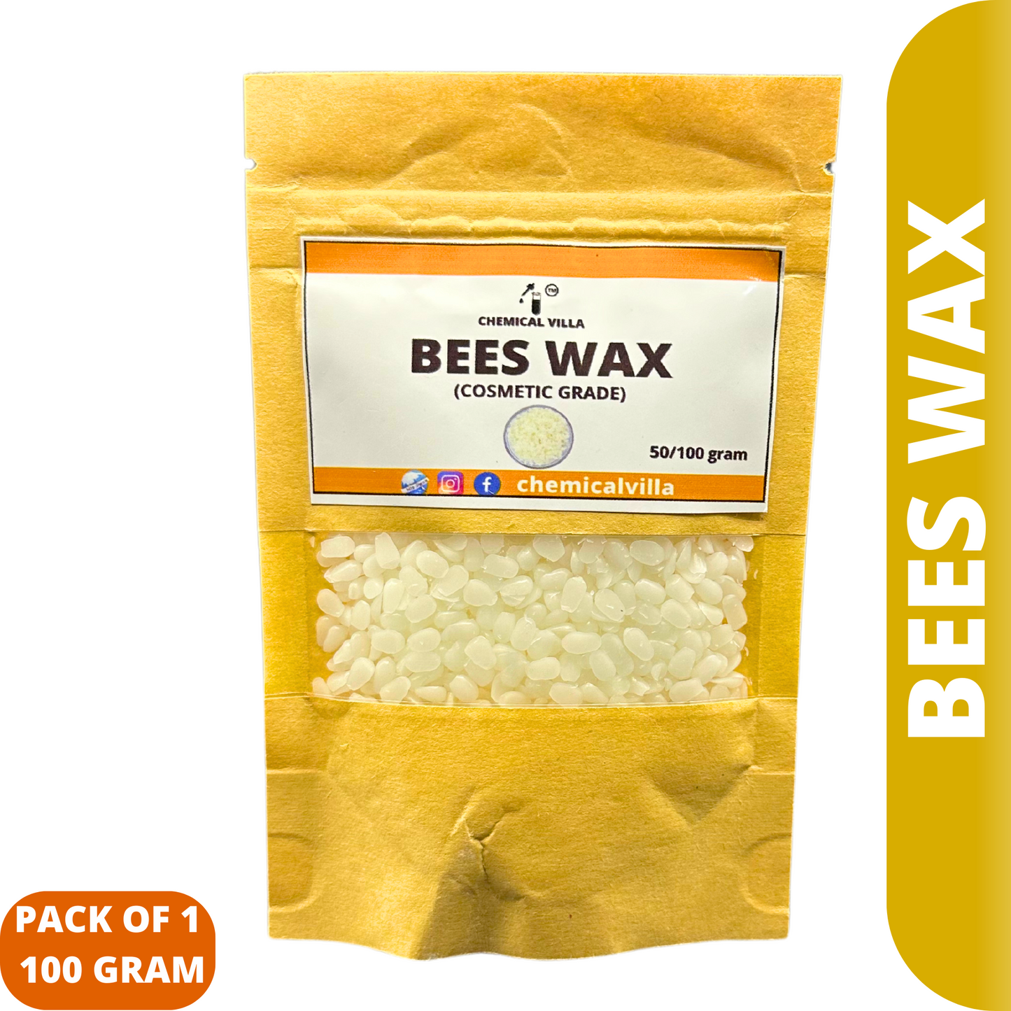 Pure refined Beeswax cosmetic grade 50gram/100 gram - Chemical Villa