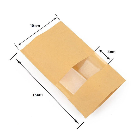 Kraft Paper Standup Pouch brown Zipper Bag(10x15 cm)