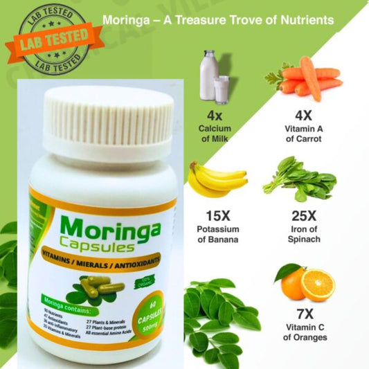 Moringa Oleifera Extract 60 capsule.lab tested approved.100%