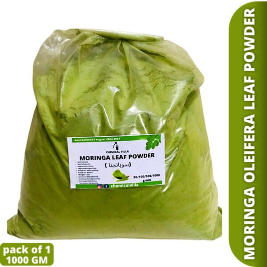 Pure Organic Moringa Leaf Powder-1 KG Bulk Pack Pure Refine Lush Green Powder(Suhanjna)/Super Food - Chemical Villa